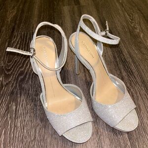 Gianni Bini silver sparkle heels